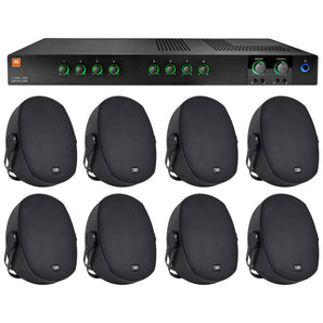 JBL CSMA280 Commercial/Restaurant 2x80w Amplifier 4/8ohm/70/100V+(8) 8" Speakers