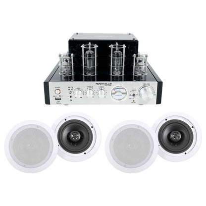 BluTube Tube Amplifier + (4) 6.5" White Ceiling Speakers