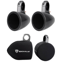 12KMTES Wakeboard Tower Enclosures For 6-Inch + 6.5-Inch Speakers + Covers