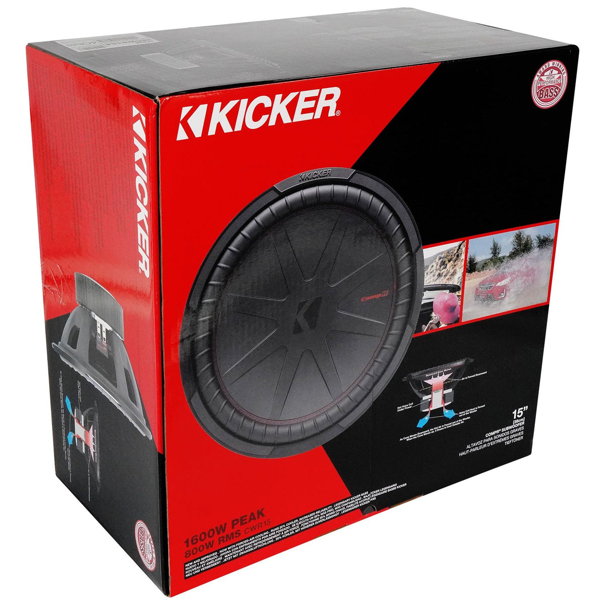 CompR 1600W 15" Subwoofer + dB13 Mono Amplifier + RWK41 Amp Kit