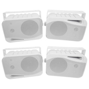 4) Rockville HP4S 4 inch Outdoor/Indoor Home Theater Patio Speakers and Swivel Brackets