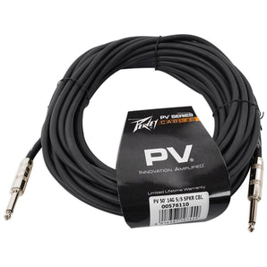 (4) Peavey PV 50' Foot 14-Gauge 1/4" TS to 1/4" TS S/S Speaker Cables