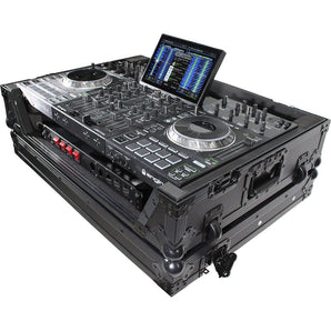 ProX XS-PRIME4 WBL Case Fits Denon PRIME4 Case W/ Wheels BLACK on BLACK 1U
