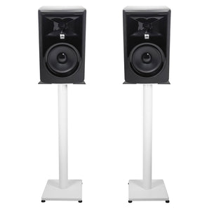 (2) JBL 306P MkII 6" Powered Studio Monitor Monitoring Speakers+White 29" Stands