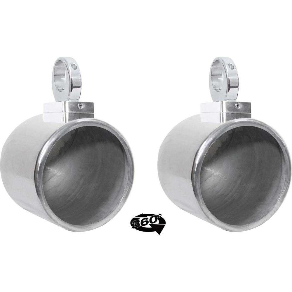 MAC90S 8" 360 Degree Swivel Chrome Wakeboard Tower Speaker Pods