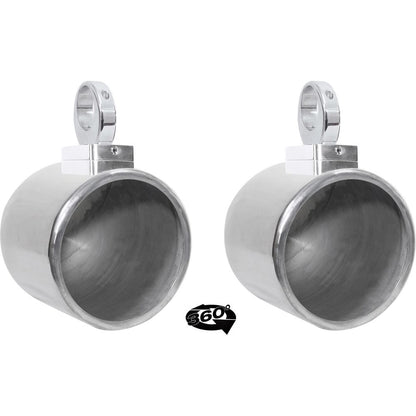 MAC90S 8" 360 Degree Swivel Chrome Wakeboard Tower Speaker Pods