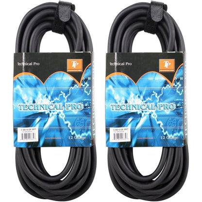 (2) CQS-1225 25' 12 Gauge 1/4" to Speakon Pro Speaker Cables