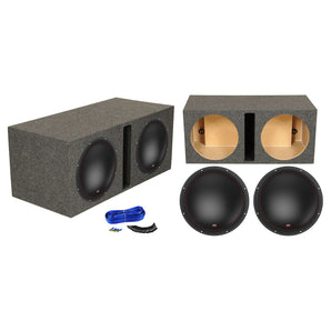 (2) MTX 7515-44 15" 1500 Watt RMS Car Audio Subwoofers+Vented Sub Box Enclosure