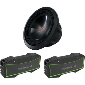 Alpine R2-W12D4 12" 750w RMS Car Subwoofer Sub+(2) Stereo Bluetooth Speakers