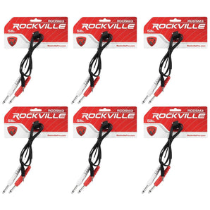 6 Rockville RCDSM3B 3' 3.5mm 1/8" TRS to Dual 1/4" Y Cable 100% Copper