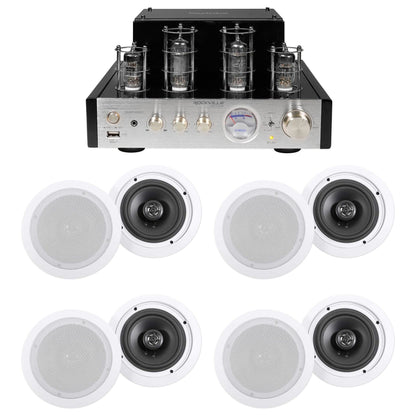 BluTube SG Tube Amplifier + (8) 6.5" White Ceiling Speakers