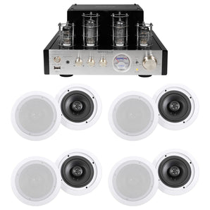 Rockville Tube Amplifier/Home Theater Receiver+(8) 6.5" White Ceiling Speakers