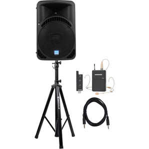 Rockville 15" Bluetooth Speaker System w/Headset Mic For Speeches, Presentations