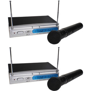 (2) Peavey PV-1 U1 HH 911.70MHZ UHF Wireless Microphones (Dual Mic System)