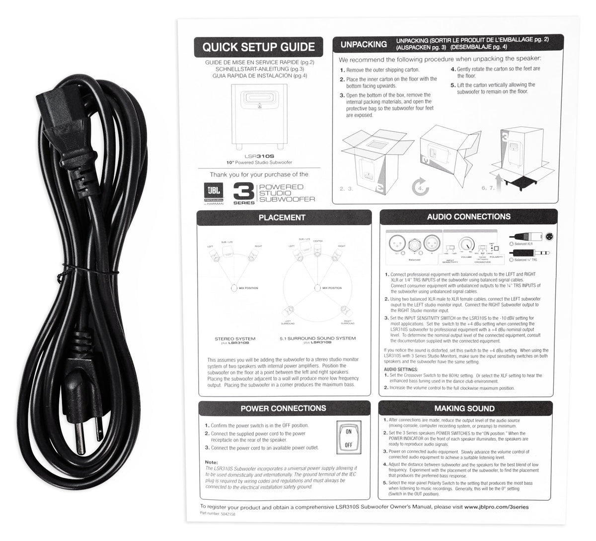 LSR310S Subwoofer + Mackie MP-120 BTA In-Ear Monitors