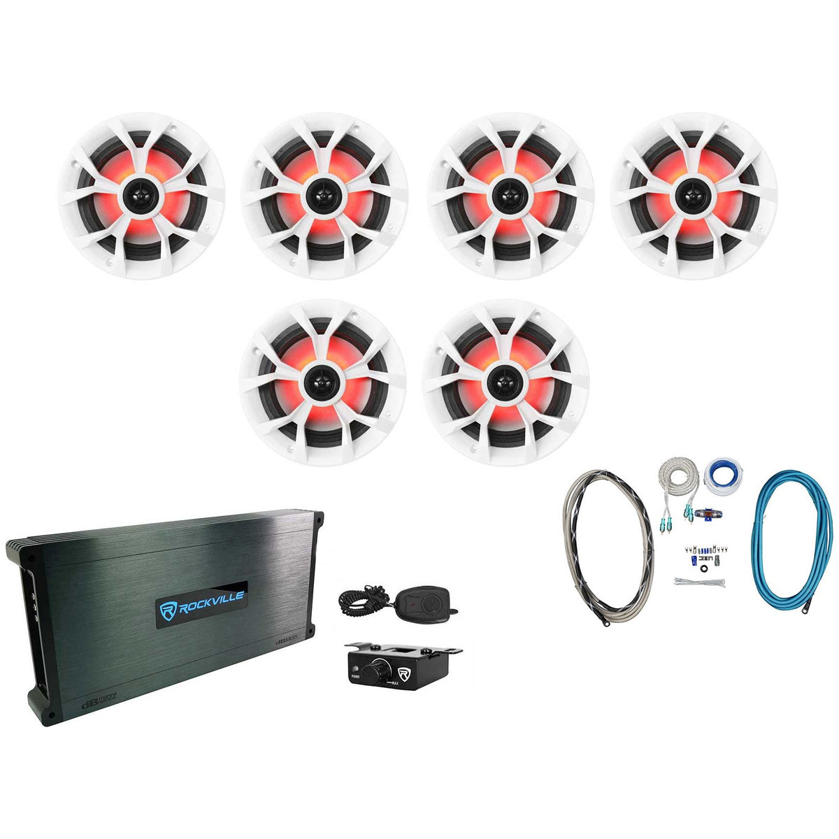 RKL65MBW LED 6-Pack + DBM65 Marine Amplifier Bundle