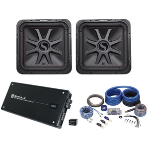 (2) KICKER 45L7R154 15" 3600w L7R Car Subwoofers+Mono Amplifier+Amp Kit L7R154