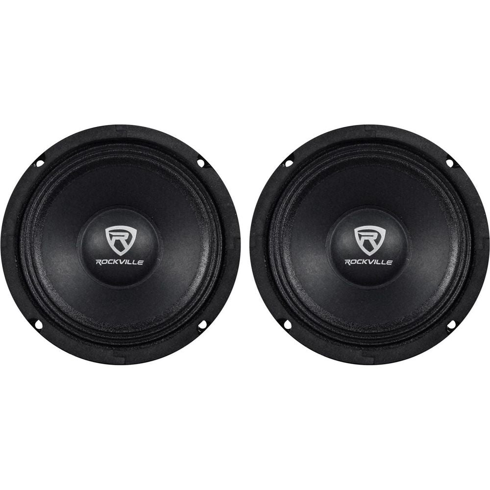 2) Rockville RM68PRO 400 Watt Ohm SPL Mid-Bass Midrange Car