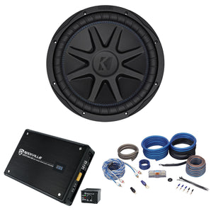 Kicker 44CVX122 CVX 12" Comp VX 750w RMS Car Subwoofer+Mono Amplifier+Amp Kit