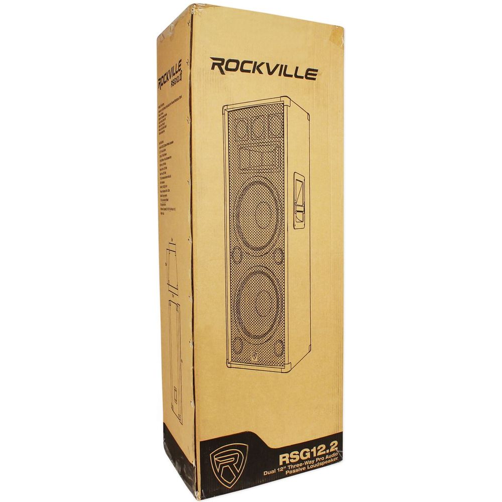 Portable Pa System 2) Rockville RSG12 12 3-Way 1000 Watt 8-Ohm