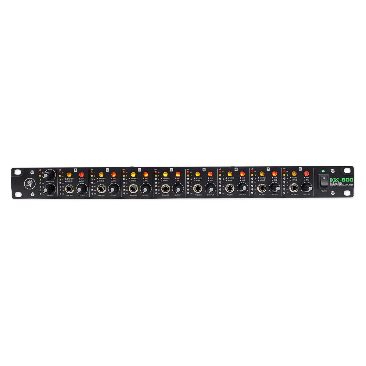 Mackie HM-800 Pro Rackmount 8-Channel Headphone Amplifier w/16 Headphone outputs