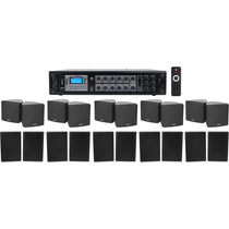 6-Zone Amp+10) 3.5" Black Cube+10) Wall Restaurant/Bar/Cafe Speakers