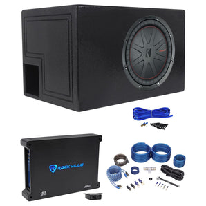 Kicker 48CWR124 COMPR12 1000W 12" Subwoofer+Vented Box+Mono Amplifier+Amp Kit