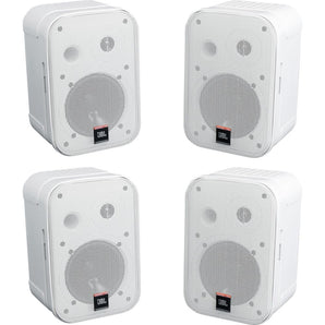 (4) JBL C1PRO-WH Control 1 PRO White 5.25" Wall Mount Home/Commercial Speakers