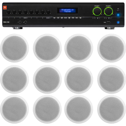 VMA2120 Amplifier + 12 6" White Ceiling Speakers