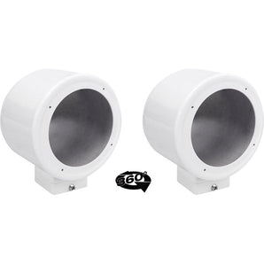 2) Rockville MAC525W 5.25" 360° Swivel White Aluminum Surface Mount Speaker Pods