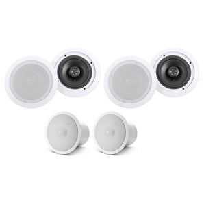 (4) Rockville HC655 6.5" 500 Watt In-Ceiling Home Theater Speakers+JBL Subwoofer