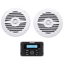 KMC3 Gauge Hole Digital Media Bluetooth Receiver+(2) 5.25" White Speakers