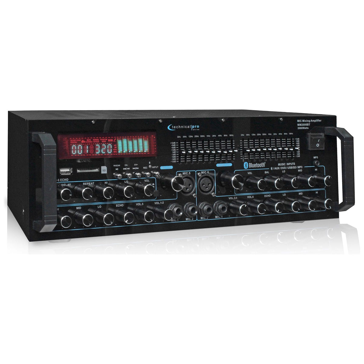 SPGN124 2-Pack + MM2000BT Bluetooth Mixer Amplifier Bundle