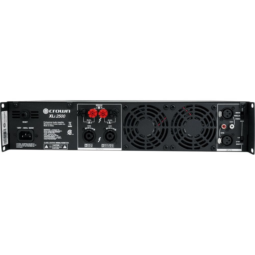 Crown XLi2500 Amplifier + (2) Rockville 1/4in TS to Speakon Cables