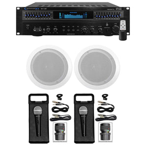 Technical Pro 1500 Watt Home Karaoke Machine System+(2) 6.5" Ceiling Speakers