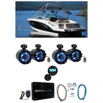 WB65KLED Black 6.5" LED Wakeboard Speakers 2-Pack + RGHR2 Receiver Bundle