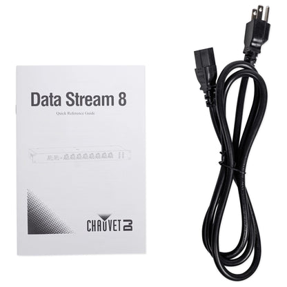 Chauvet Data Stream 8 DMX Splitter To Distribute+Boost Signals, 2-Ins, 8-Outputs