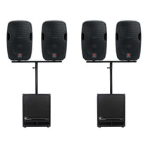 BPA10 10" Powered Speaker 4-Pack + RBG12S 12" Subwoofer 2-Pack Bundle
