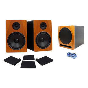 (2) Rockville APM8C 8" Powered Studio Monitors+Active 10" Subwoofer+Foam Pads