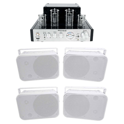 BluTube Tube Amplifier/Home Theater Bluetooth Receiver + (4) 6.5" Speakers