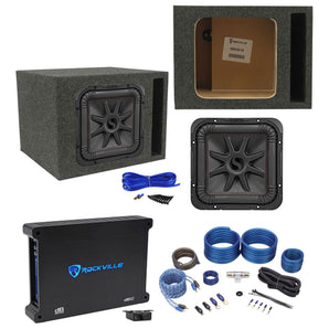 KICKER 45L7R104 10" 1000w L7R Car Subwoofer, Solo-Baric Sub+Box+Amplifier+Wires