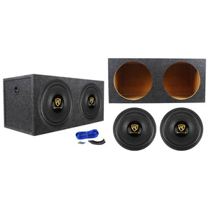 (2) Rockville W15K9D4 15" 10,000w Car Audio Subwoofers+Sealed Sub Box Enclosure