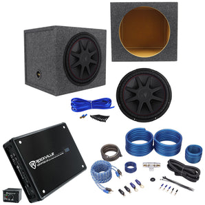 Kicker 43CVR152 COMPVR 15" 1000W Car Subwoofer+Sealed Box+Mono Amplifier+Amp Kit