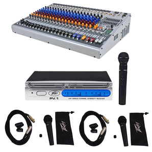 Peavey XR1220 20-Ch. Powered Console Mixer 2x600 Watt XR1220P + (3) Microphones