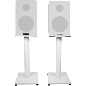 Pair Rockville RockShelf 58W White 5.25" Home Bookshelf Speakers w/21" Stands