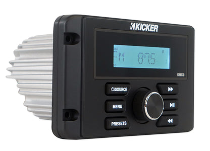 KICKER KMC3 Digital Media Receiver w/Bluetooth+Remote+(2) 6.5" Black Speakers