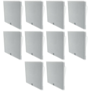 (10) JBL SLP14/T-WH Low-Profile On Wall Mount White 4" 70v Commercial Speakers