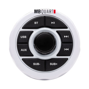 MB QUART GMR1.5S2W Marine Gauge Receiver w/ Bluetooth+(2) White 6.5" Speakers