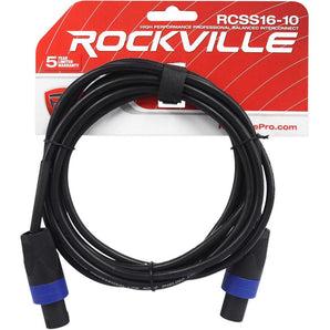 Rockville RCSS1610 10' 16 AWG Speakon to Speakon Speaker Cable 100% Copper