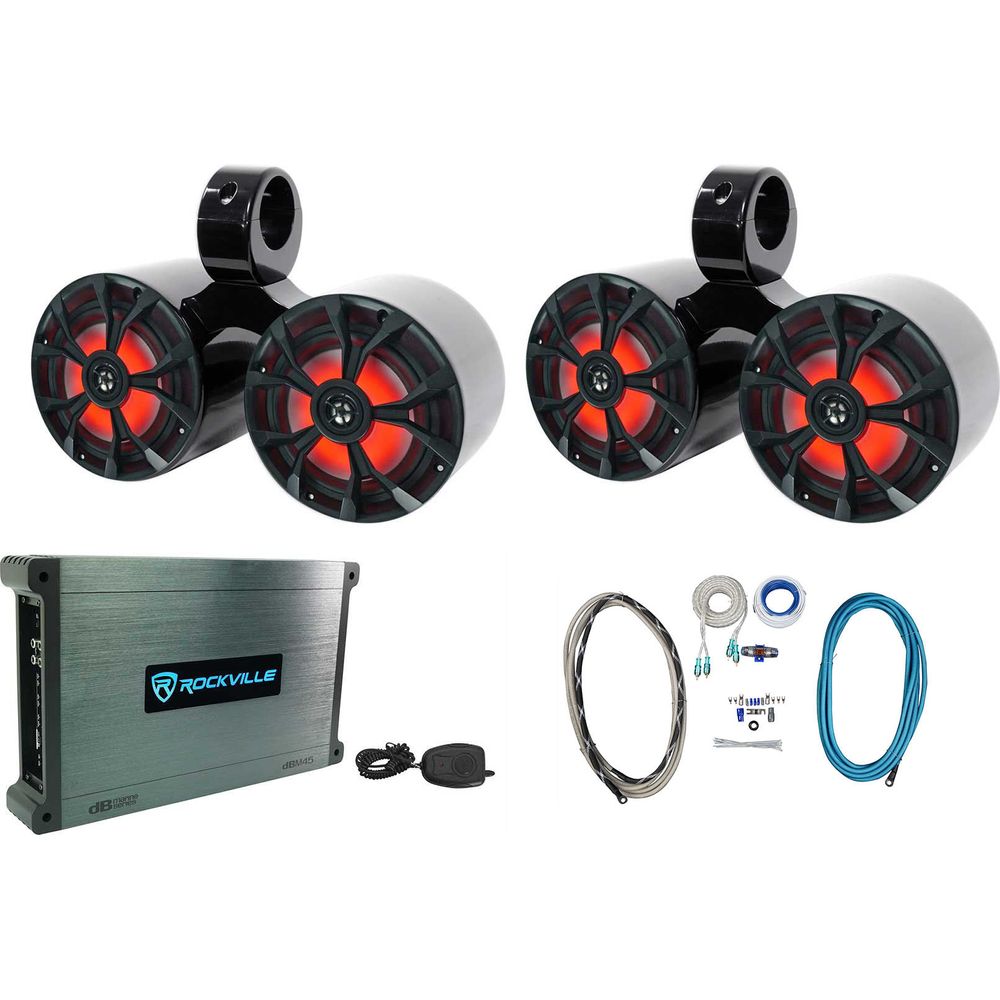 RKL65MBW Black/White 2-Pack + DBM45 Marine Amplifier Bundle